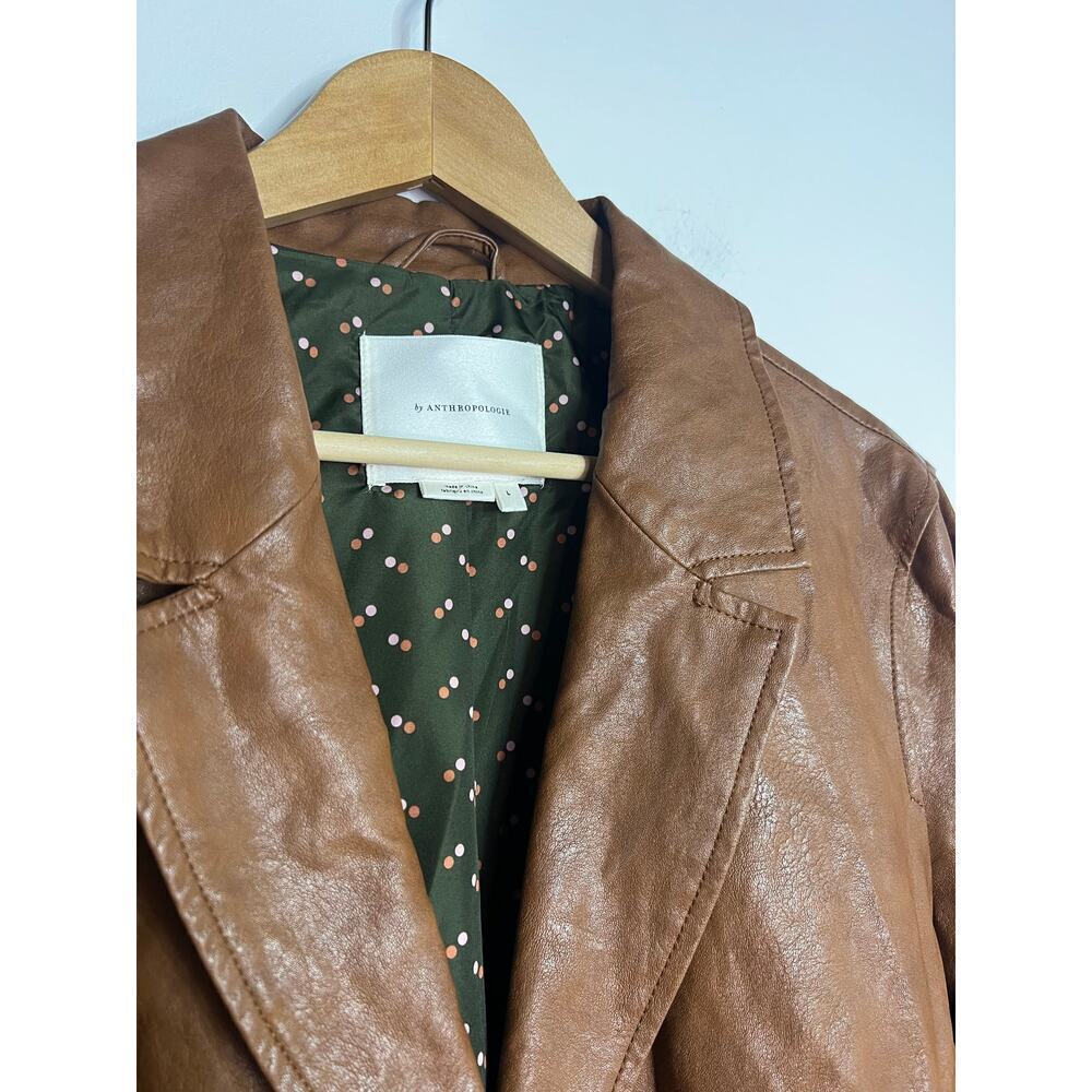 Anthropologie Hayden Embroidered Vegan Leather Jacket Size Large - Picture 5 of 8